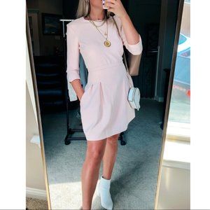 Maje rose pink long sleeve mini dress